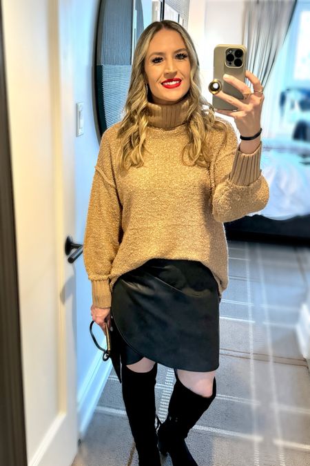 Finally snapped a photo of my outfit on this trip!! This turtleneck sweater is so soft and I love the texture! Even my husband commented on it. It runs large and long, perfect for leggings!! #everypiecefits

#LTKstyletip #LTKSeasonal #LTKfindsunder50