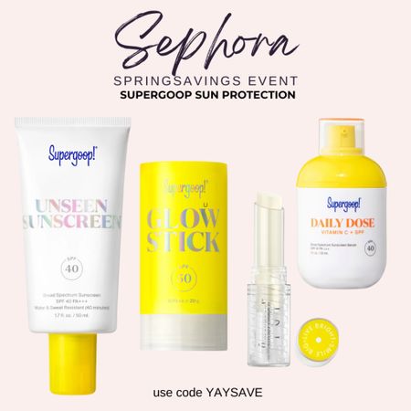 Stock up on Supergoop sun protection products during the Sephora savings event. #sephora #supergoop #sunprotection

#LTKxSephora #LTKbeauty #LTKfindsunder50
