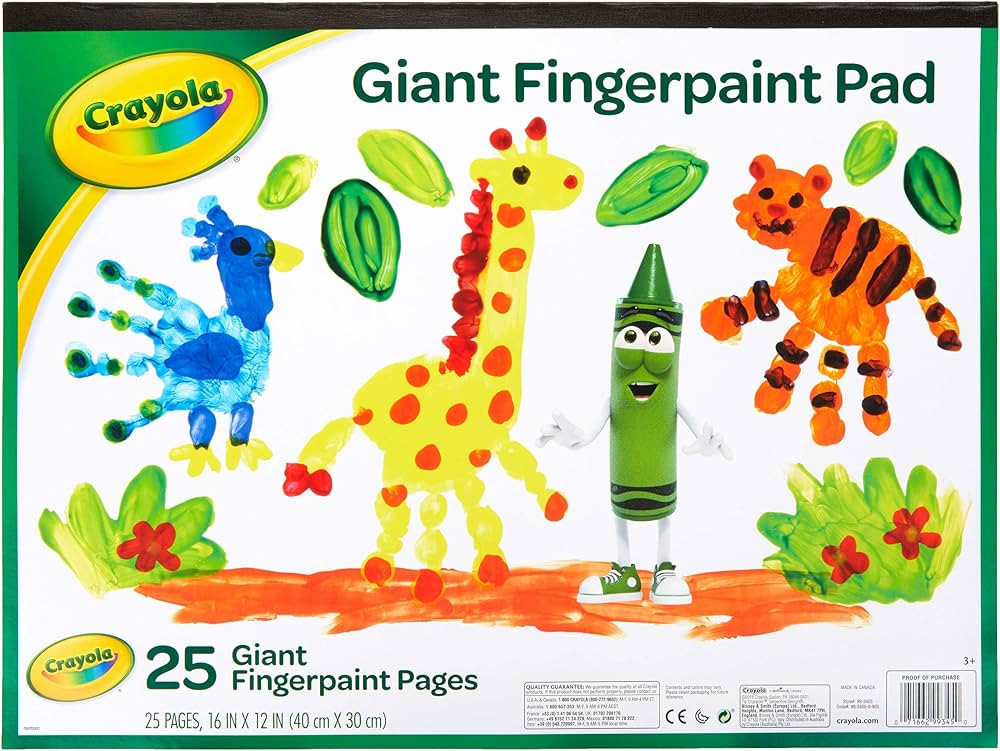 Crayola Giant Fingerpaint Paper, 25 Pages, 16" x 12" (99-3405) , White | Amazon (US)