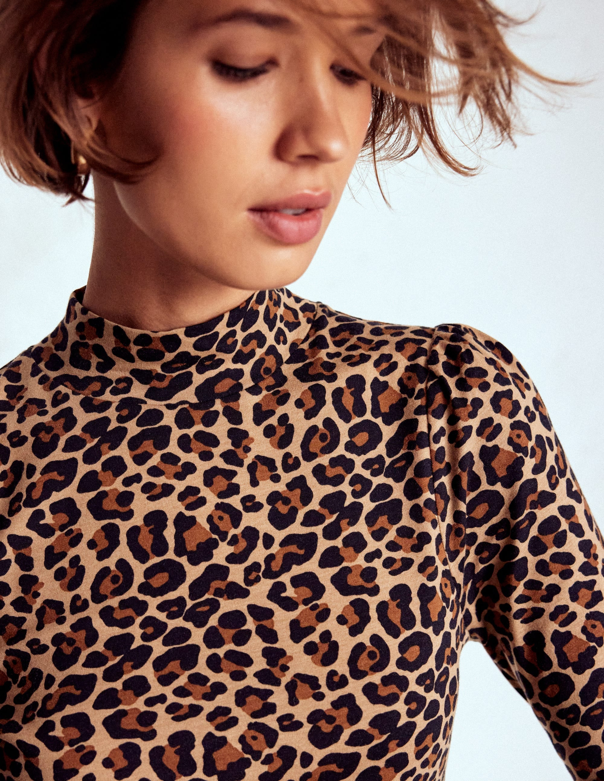 Puff Shoulder Jersey Top-Multi, Cheetah Pop | Boden (US)