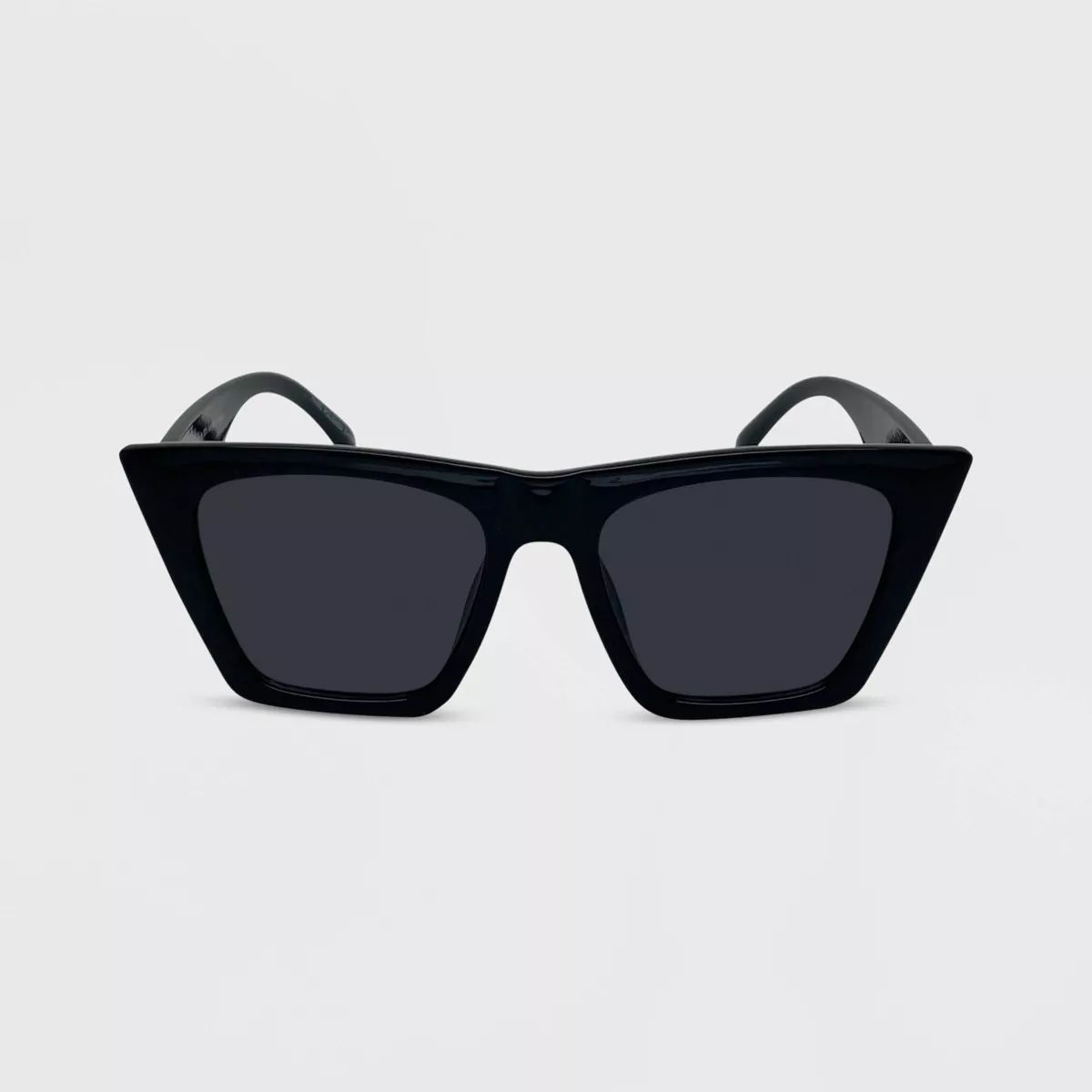 Women's Plastic Angular Solid Cateye Sunglasses - Wild Fable™ Black | Target