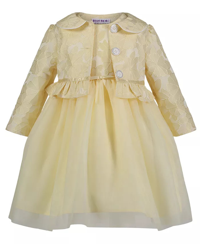 Blueberi Boulevard Toddler & Little Girls Fit-and-Flare Dress and Jacquard Crop Jacket Set - Macy... | Macy's