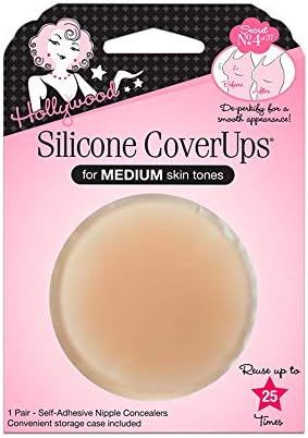 Hollywood Fashion Secrets Silicone CoverUps, Reusable Nipple Concealers – Medium Skin Tone, 2 P... | Amazon (US)
