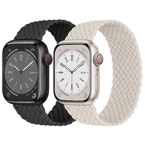 2 Pack Braided Solo Loop For Apple Watch Band 40mm 41mm 44m 45mm 49mm Ultra 2 38mm 42mm Women men... | Amazon (US)