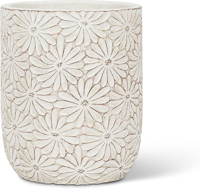 Abbott Collection Round Daisy Planter - Cement/Fibreglass, White (6.5" H) | Amazon (US)
