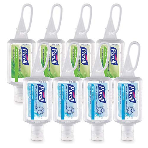 Purell Advanced Hand Sanitizer Variety Pack, Naturals and Refreshing Gel, 1 Fl Oz Travel Size Flip-Cap Bottle with Jelly Wrap Carrier (Pack of 8) - 3900-09-ECSC | Amazon (US)