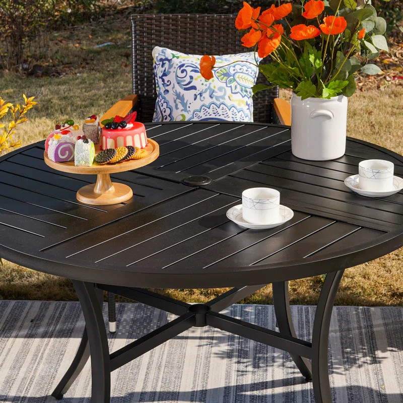 Alyah 4 - Person Round Outdoor Dining Set with Cushions | Wayfair North America