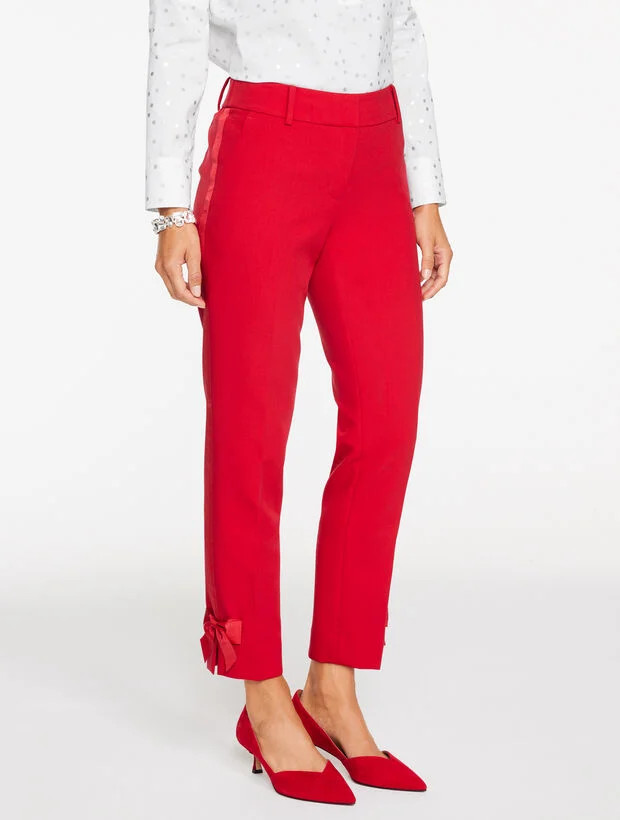 Talbots Hampshire Lightweight Double Cloth Straight Ankle Pants - Bow | Talbots