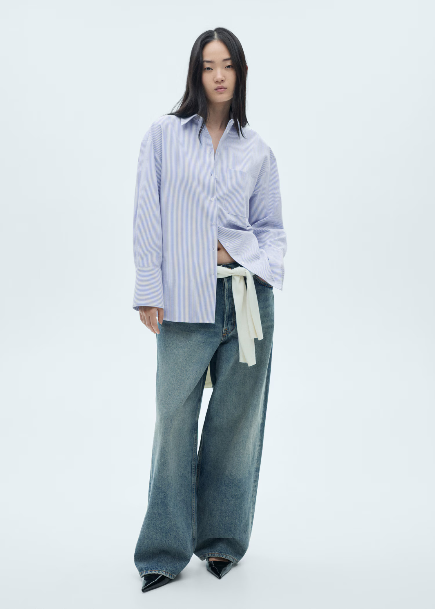 Striped cotton shirt - Women | MANGO United Kingdom | MANGO (UK)