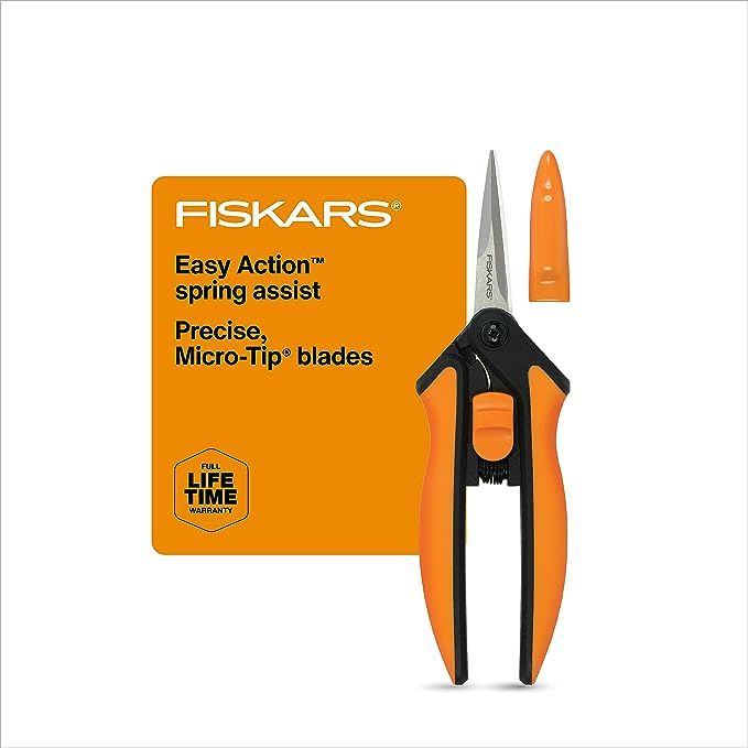 Fiskars Micro-Tip Pruning Snips - 6" Garden Shears with Sharp Precision-Ground Non-Coated Stainle... | Amazon (US)