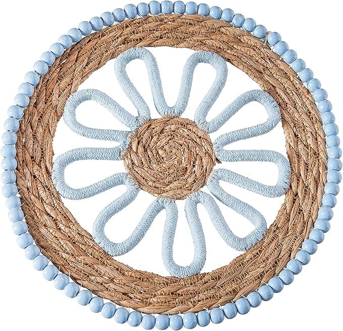 Beachcombers Blue Flower Seagrass Charger Plate, 11.62-inch Length, Kitchen Tabletop Accessories | Amazon (US)