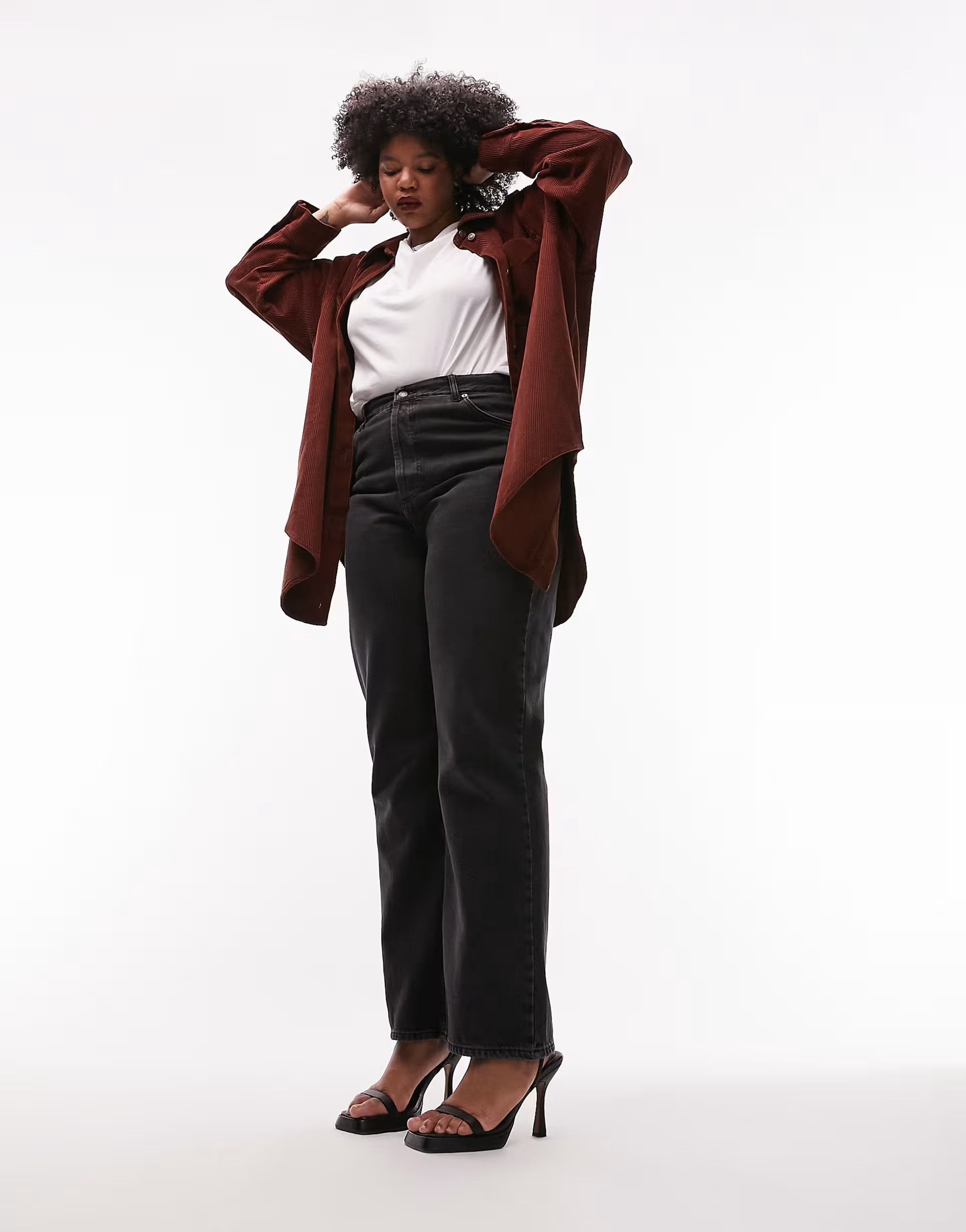 Topshop Curve Kort jeans in washed black | ASOS (Global)