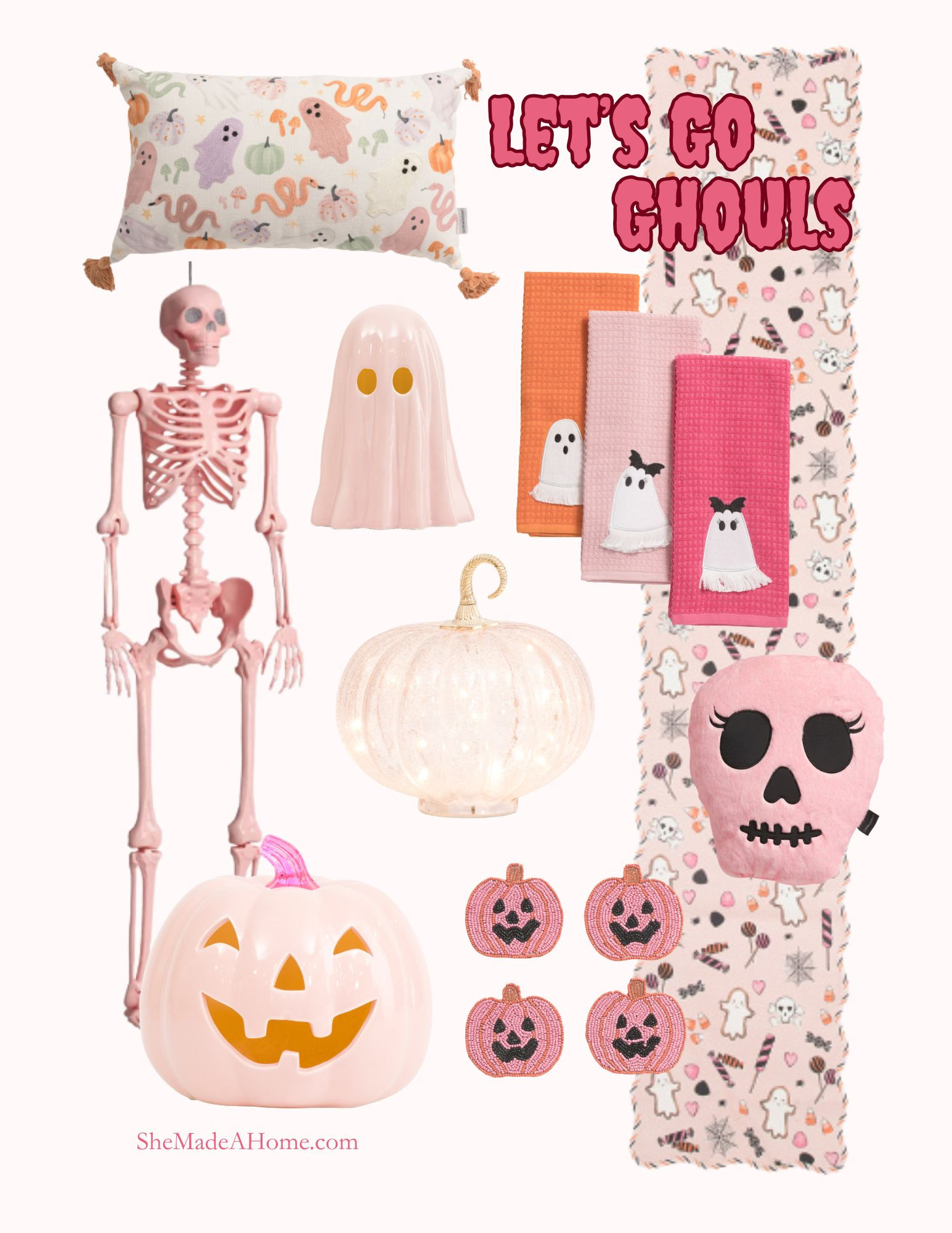 Let’s go ghouls! 👻💖 Who says Halloween can’t be cute? This pink + pastel Halloween décor is the perfect mix of spooky and sweet. From glowing pumpkins and girly skeletons to ghostly tea towels and glam touches, these finds will make your home festive and fun. Tap to shop this pink Halloween vibe and add a little whimsy to spooky season! 🎃✨ 

 #LTKSeasonal #LTKHome #LTKFindsUnder50