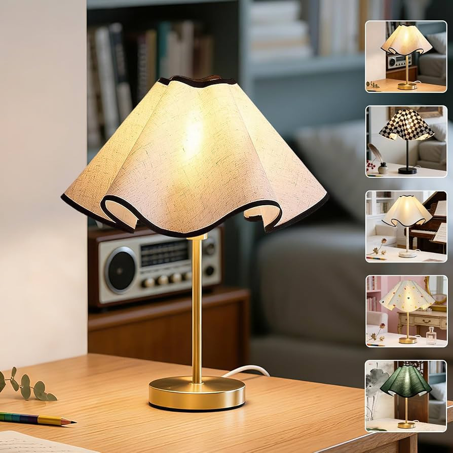 Small Scalloped Table Lamp Shades - Petal Lamp Shade for Table Lamps, Floor Lamps, bedside lamp a... | Amazon (US)