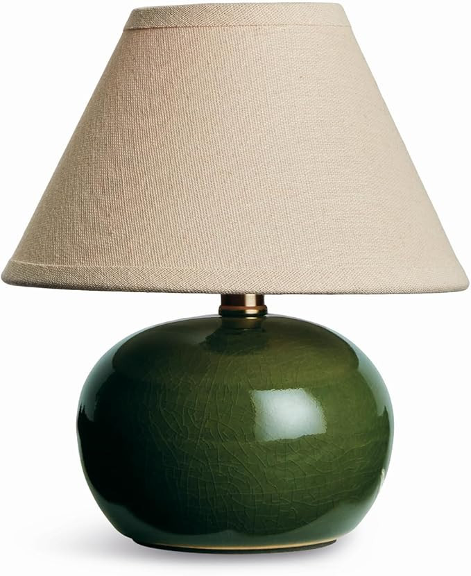 Napa Home & Garden Oscar Mini Lamp - Green Crackle Glaze - Linen Shade - 8" Green | Amazon (US)