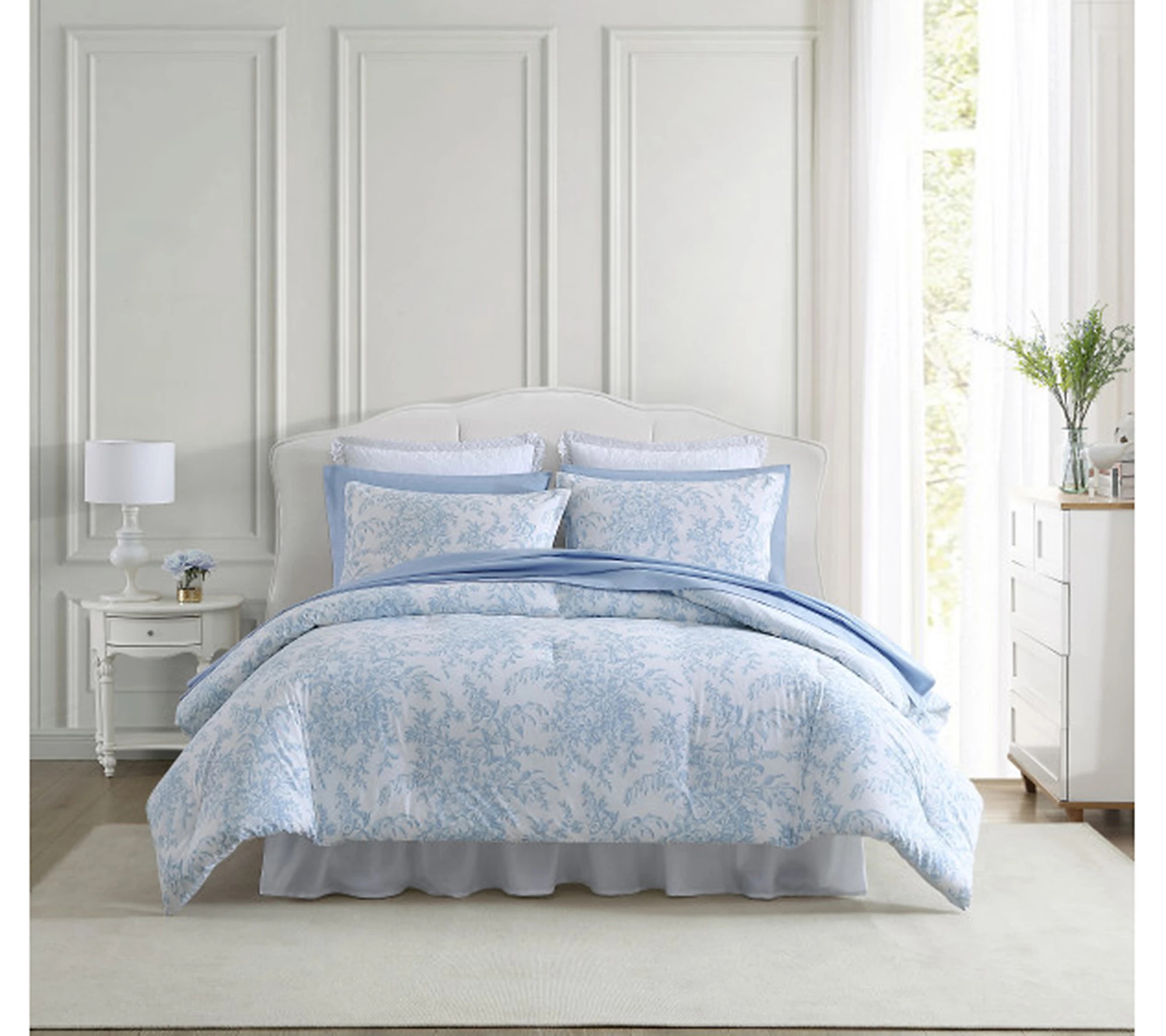 Laura Ashley Bedford Blue Twin Comforter Sham S t | QVC