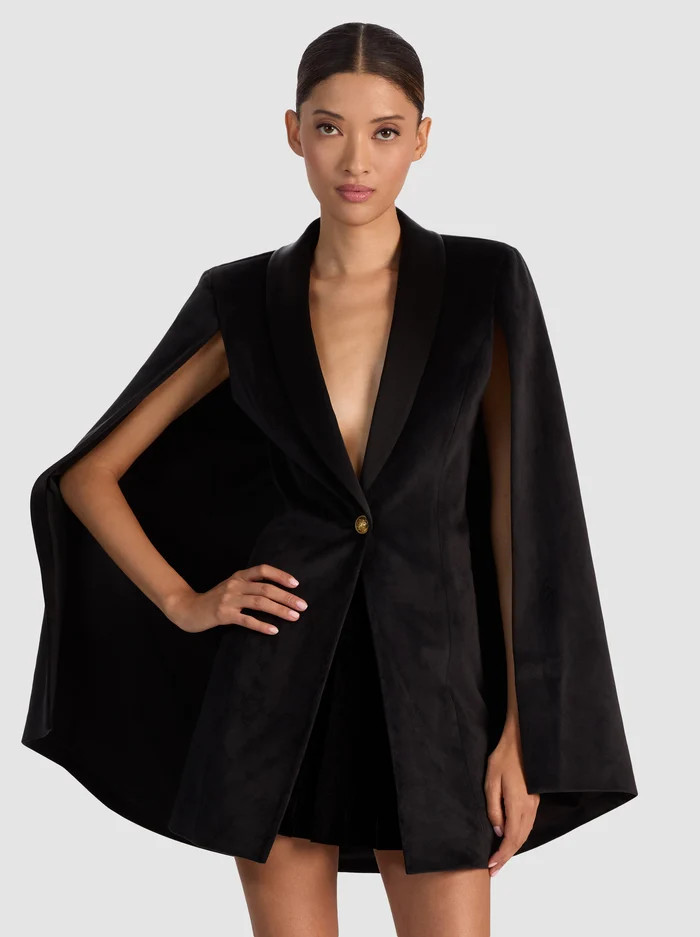ESTHER VELVET CAPE BLAZER | Alice + Olivia