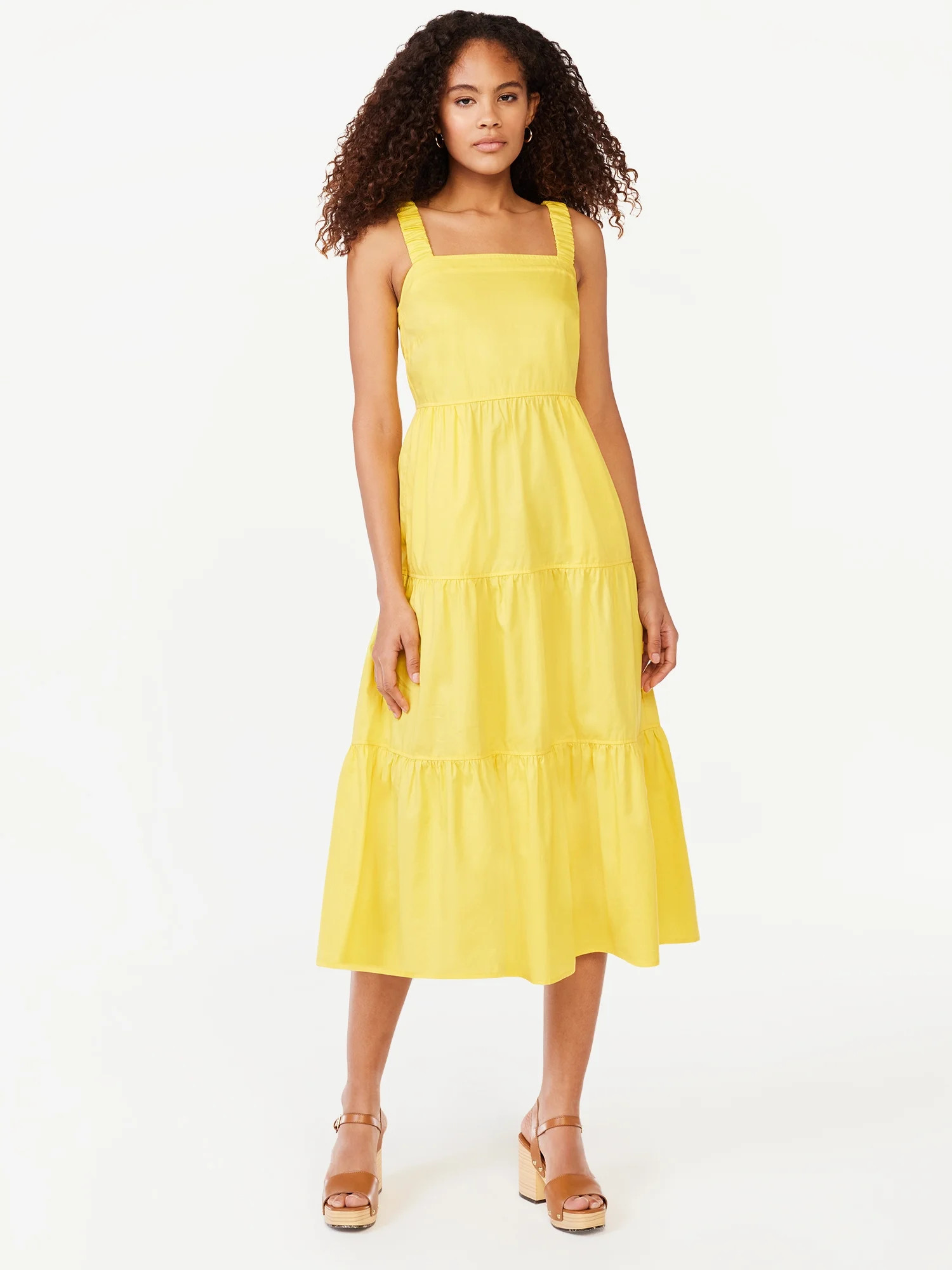 Free AssemblyFree Assembly Women's Sleeveless Square Neck Maxi Dress with Elastic Straps, Sizes X... | Walmart (US)