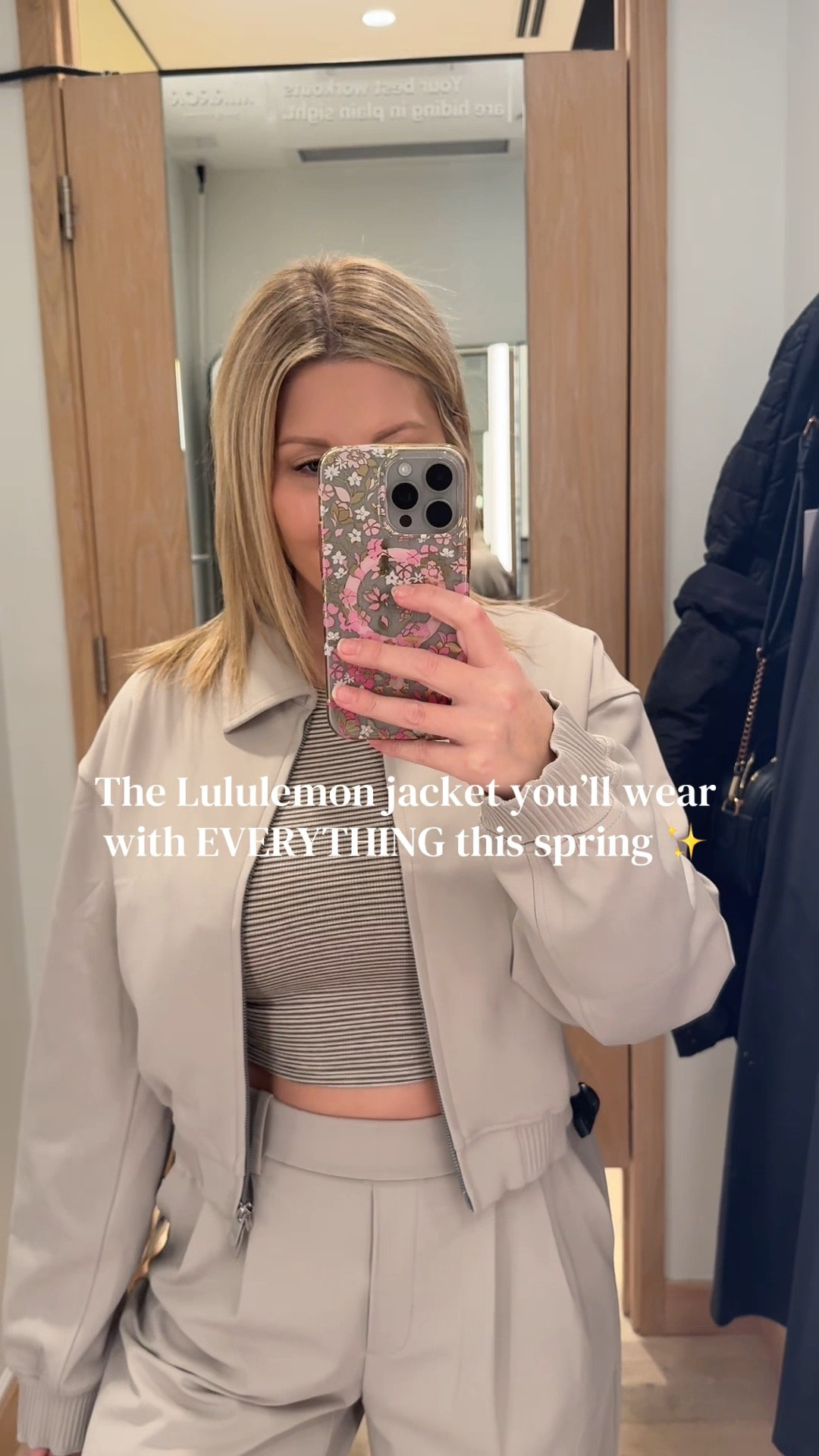 The @lululemon jacket you’ll wear with everything this spring. This is such a cute, lightweight jacket and one of those pieces that can be styled so many different ways. I have it on here with the matching trouser pants, but it also looks really good with leggings, and would be just as cute with jeans or even a skirt.

I’m wearing a size small in the jacket, true to size. Underneath is my favorite long sleeve top in a size 4, true to size. These tops are so comfortable, soft, and stretchy, and this one is the cropped version. They also have full length versions if you prefer more coverage.

The trouser pants are a size small, true to size, and this was my first time trying them on. I was honestly really impressed with how flattering they are. I’m 5’3 for reference and wearing the shorter length.

In the second look, I’m wearing my favorite Lululemon lookalike leggings in a size extra small, true to size, 25 inch length. I’ve also linked the Lululemon version if you prefer the original.

spring jacket outfit, bomber jacket outfit, lululemon jacket outfit, casual spring outfit, everyday spring outfit, lightweight jacket outfit, wide leg pants outfit, wide leg trouser pants outfit, trouser pants outfit casual, athleisure outfit ideas, casual athleisure outfit, leggings outfit casual, loungewear outfit, casual loungewear outfit, petite outfit ideas, petite spring outfits, outfits for 5’3, casual everyday outfits, spring transitional outfits, capsule wardrobe spring outfit, neutral outfit ideas, effortless everyday outfit, athleisure spring outfit, bomber jacket outfit spring, wide leg pants athleisure outfit

#LTKcanada #LTKpetite #LTKwinter