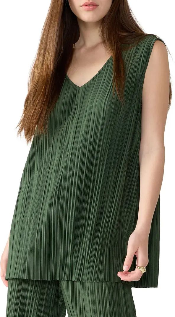 Plissé V-Neck Tunic Top | Nordstrom