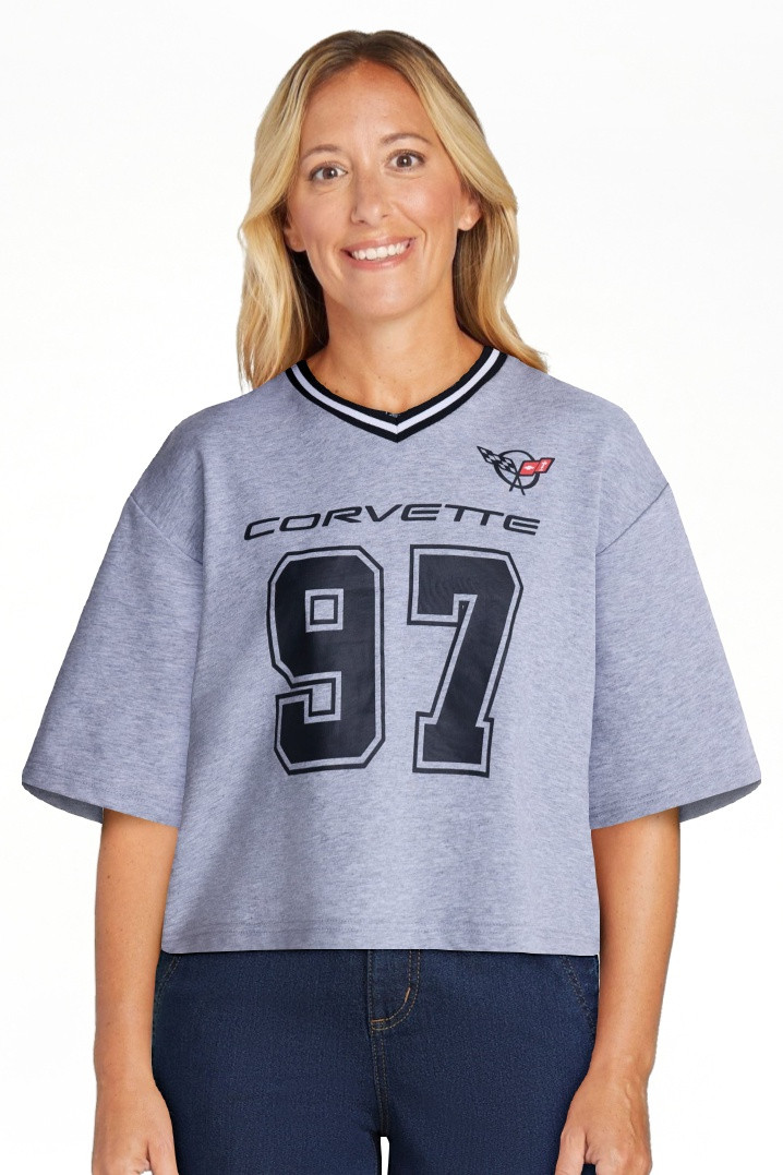Corvette Women's French Terry Varsity Graphic Tee with Short Sleeves, Sizes XXS-XXL | Walmart (US)