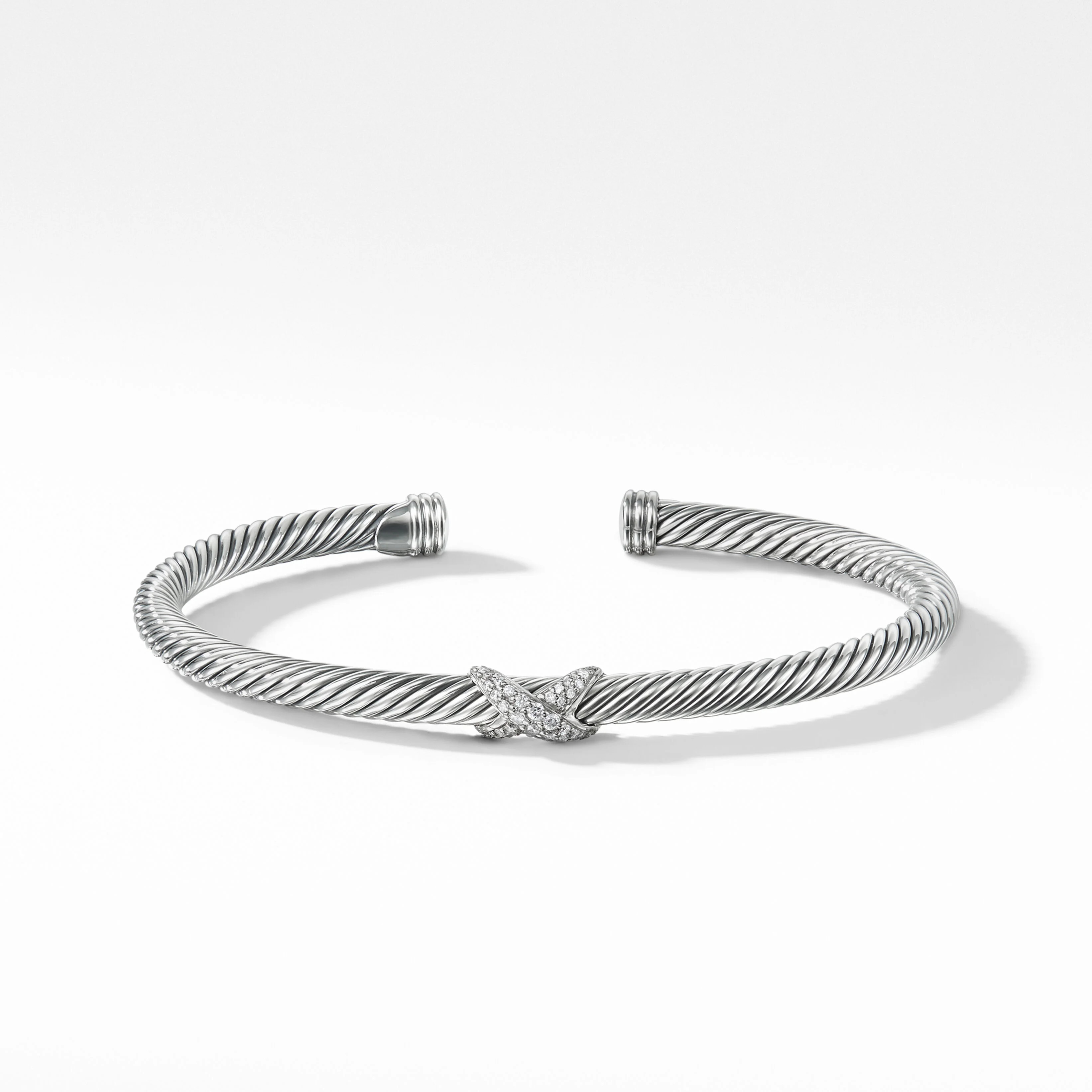 X Station Bracelet in Sterling Silver with Pavé Diamonds | David Yurman
