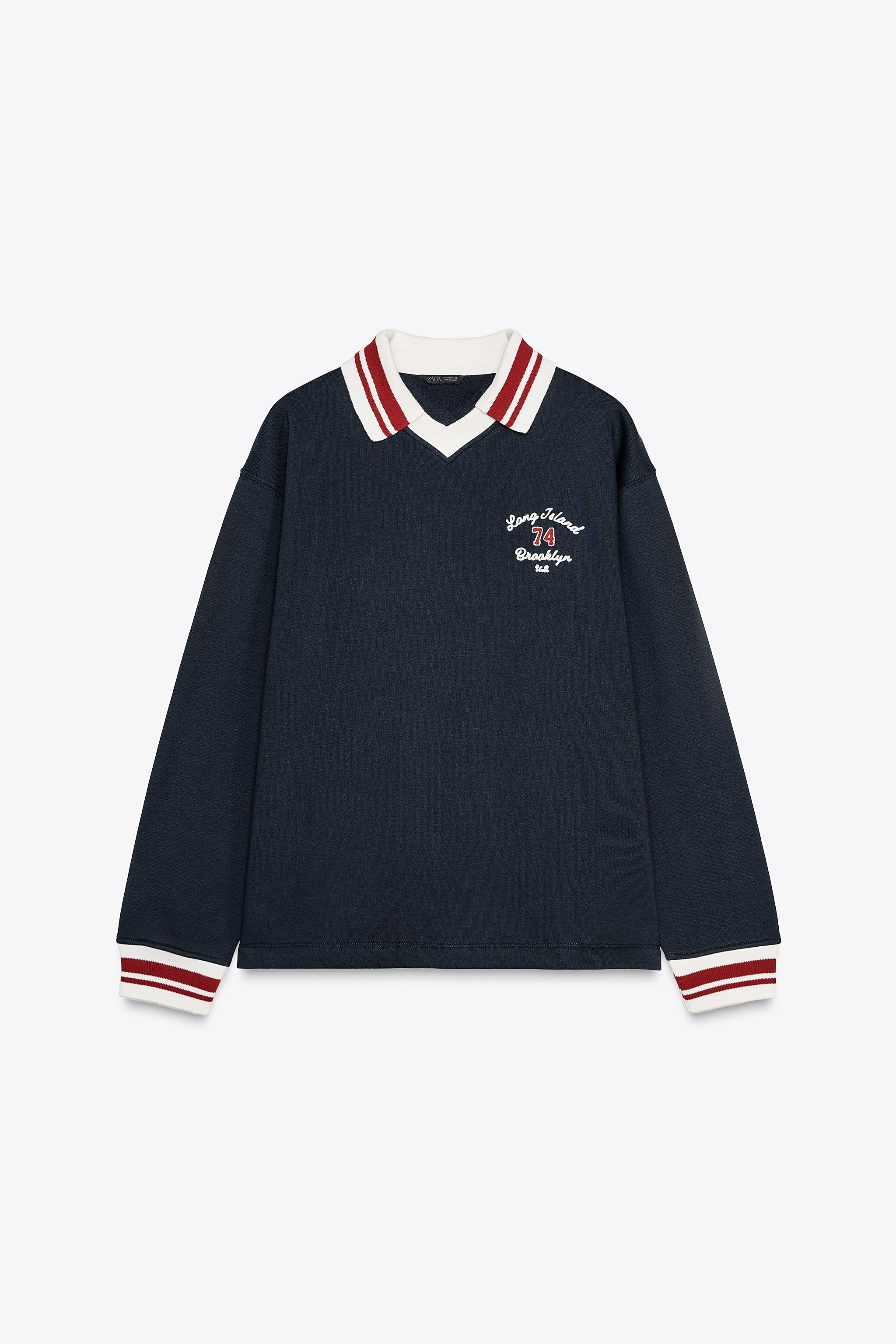 EMBROIDERED POLO SWEATSHIRT | Zara US