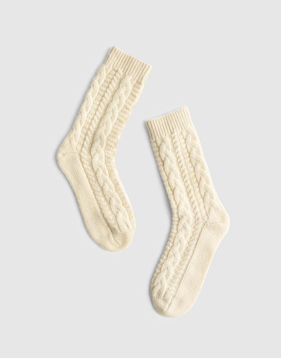 Cable-Knit Trouser Socks | Madewell