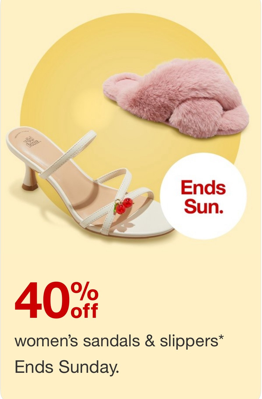 Target Sandal Sale! 40% off flip flop, mules, heels, slippers and so much more.

#shoesale #sandals #targetshoes #founditattarget

Target sandals, slippers, flip flops, sling backs, shoe sale

#LTKSaleAlert #LTKFindsUnder50 #LTKShoeCrush