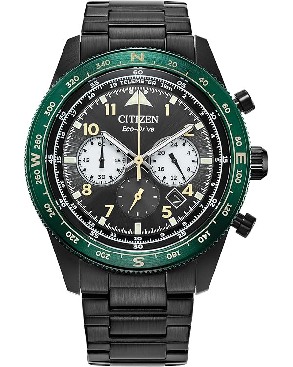 Citizen Men's Eco-Drive Weekender Sport Casual, Black Stainless Steel Bracelet Watch, Chronograph... | Amazon (US)