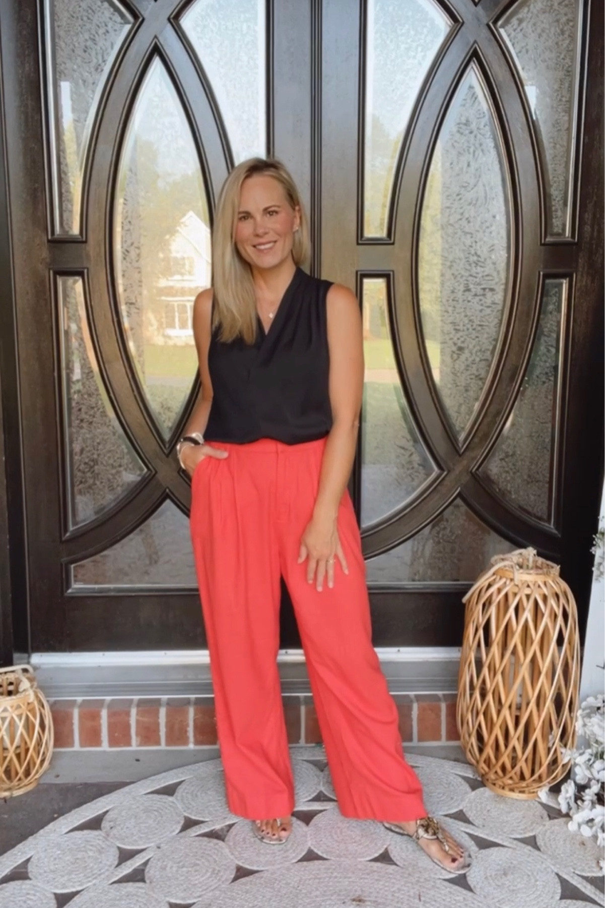 My outfit of the day Abercrombie trousers, size medium paired with White House, Black market blouse and vintage Tory Burch sandals, and of course I’m gonna pair of my favorite Diff sunnies - these pants would make a great teachers outfit

#LTKBacktoSchool #LTKover40 #LTKmidsize