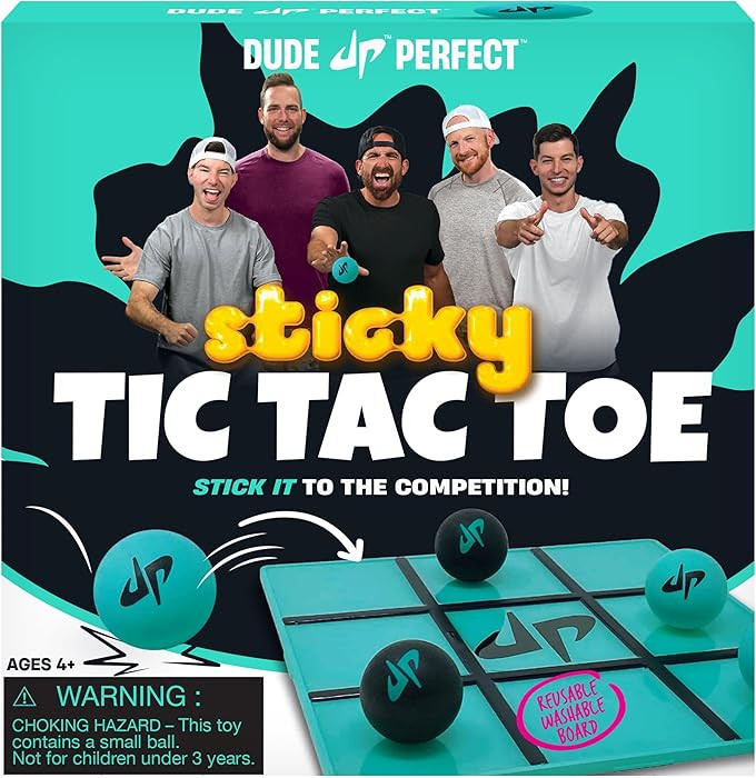 Dude Perfect Sticky Tic Tac Toe, Kids Tabletop Activity, for Family Game Night, Perfect for a Gif... | Amazon (US)
