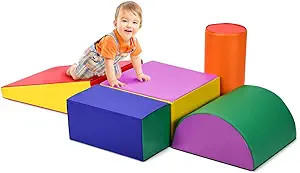Costzon Crawl and Climb Foam Play Set, Colorful Fun Toddler Nugget, 5 Piece Lightweight Foam Shap... | Amazon (US)