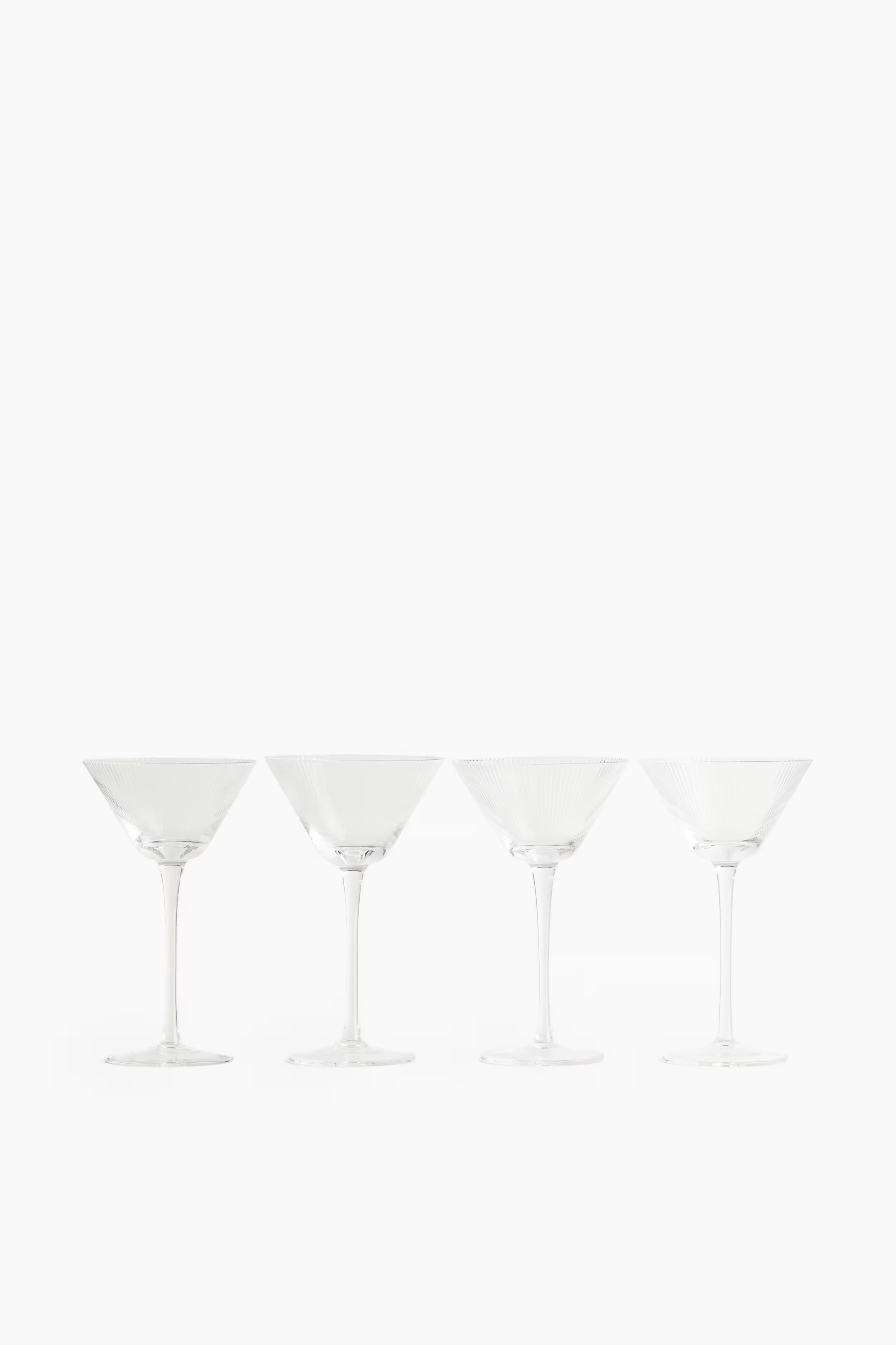 Lot de 4 verres à cocktail rainurées | H&M (FR, IT, ES, PT, BE)