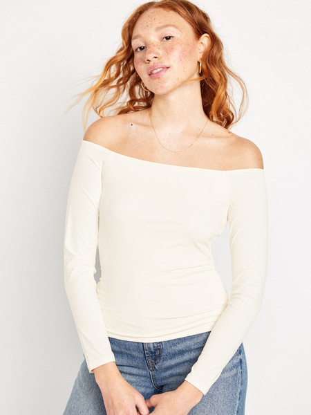 Fitted Off-The-Shoulder Top for Women | Old Navy (US)