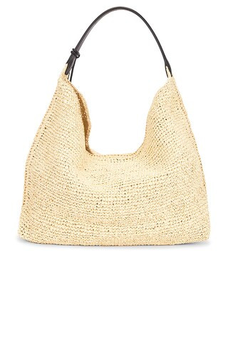 Lg Raffia Shoulder Bag in True Black Multi | Revolve Clothing (Global)