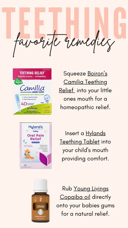 For more teething remedies check out jessicahaizman.com for the full PDF! 

Shop the oil on youngliving.com DM me on insta for the direct link! 

#LTKkids #LTKbaby #LTKfamily