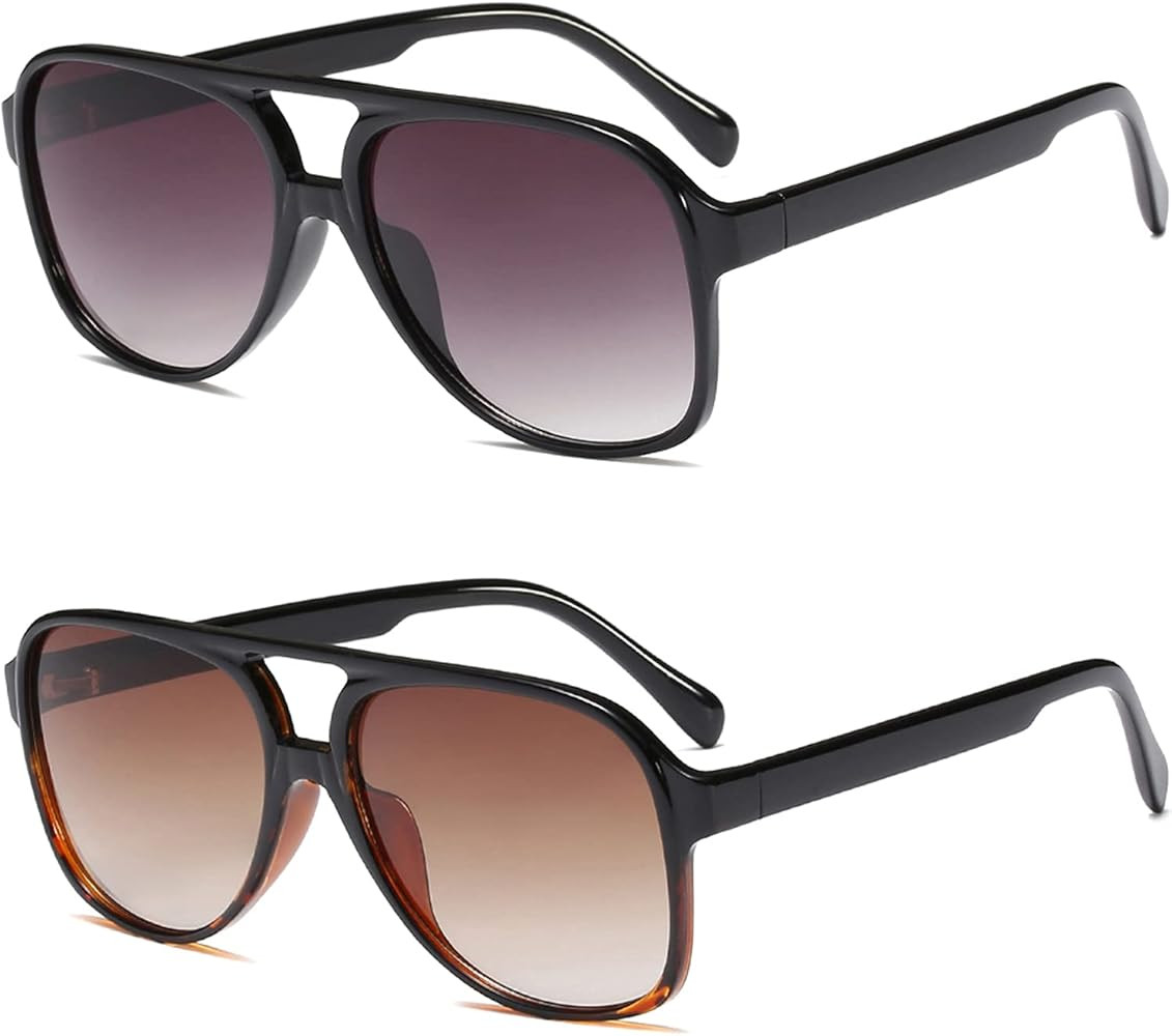 YDAOWKN Retro Aviator Sunglasses for Womens Mens Large Frame Classic 70s Vintage Sunglasses Aviat... | Amazon (US)