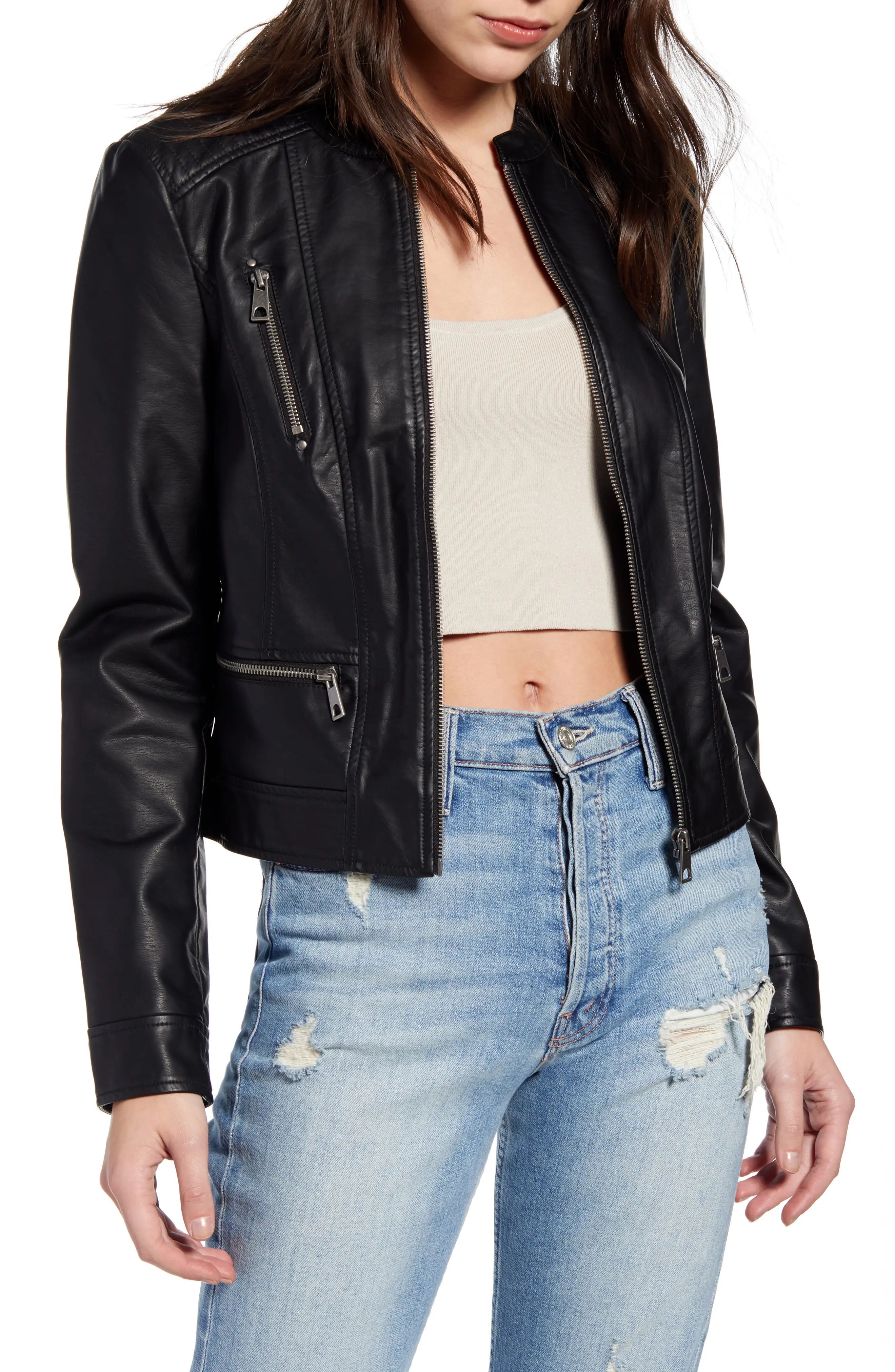 Women's Vero Moda Favo Faux Leather Jacket, Size X-Large - Black | Nordstrom