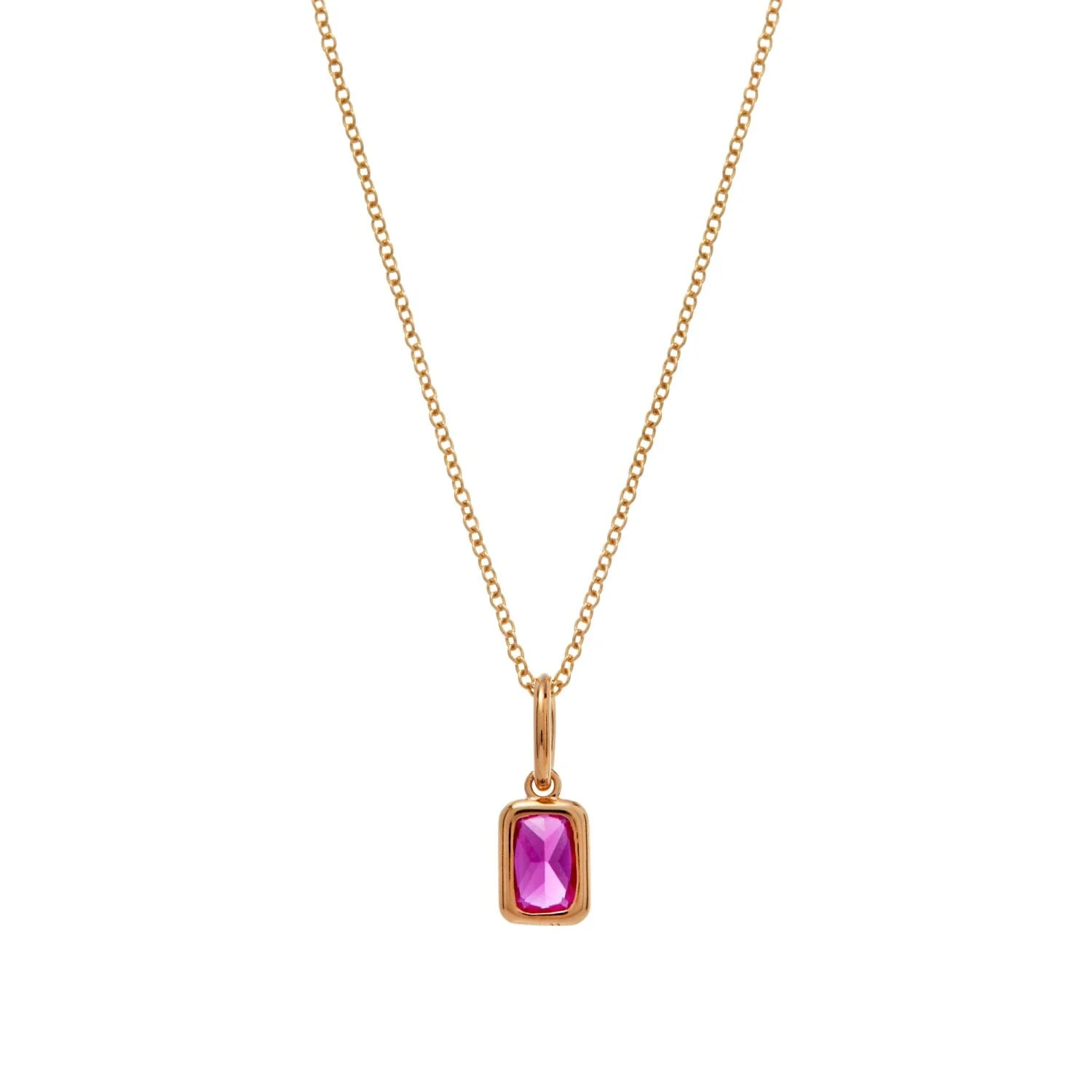 Baguette Birthstone Charm Necklace | Tiny Tags (US)