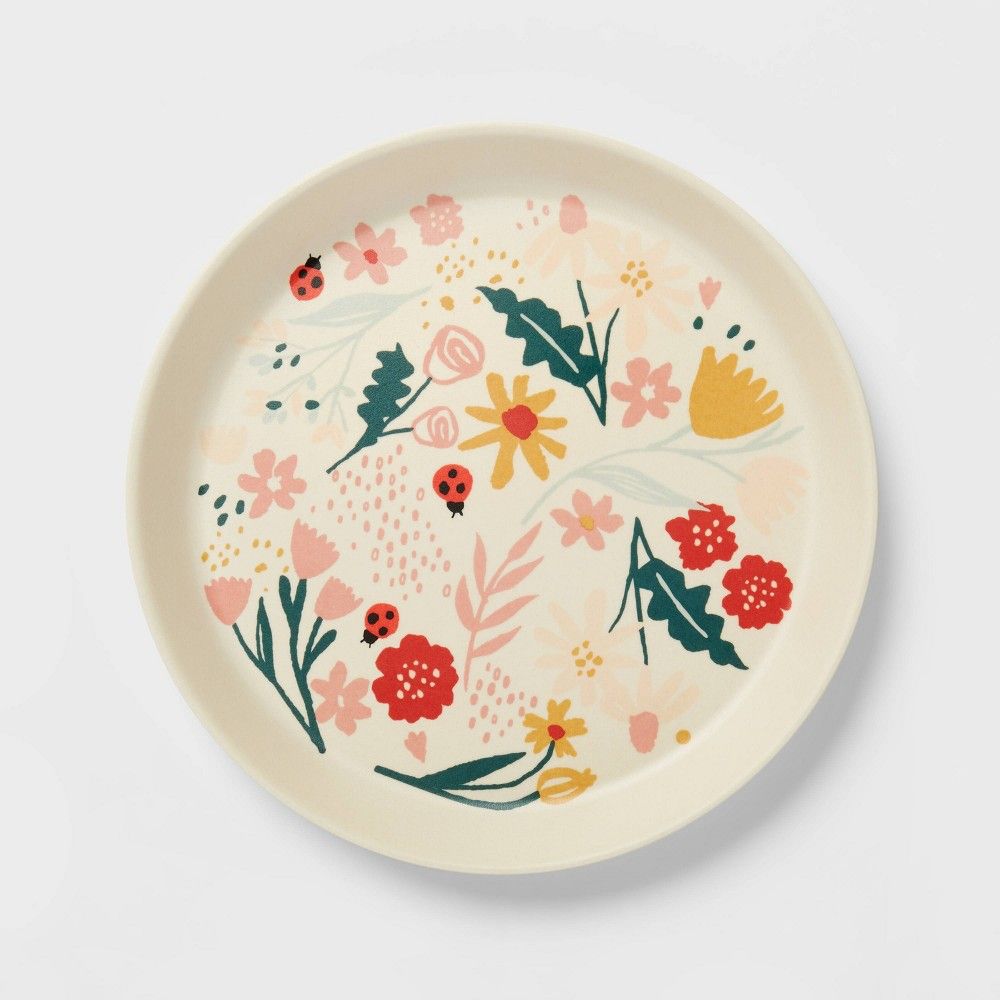 7.25"" Bamboo Melamine Floral Kids Dinner Plate - Pillowfort | Target