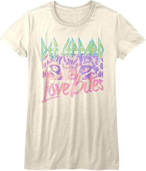 Def Leppard English Rock Band Love Bites Leopard Eyes Image Juniors Short Sleeve T-Shirts Graphic... | Amazon (US)