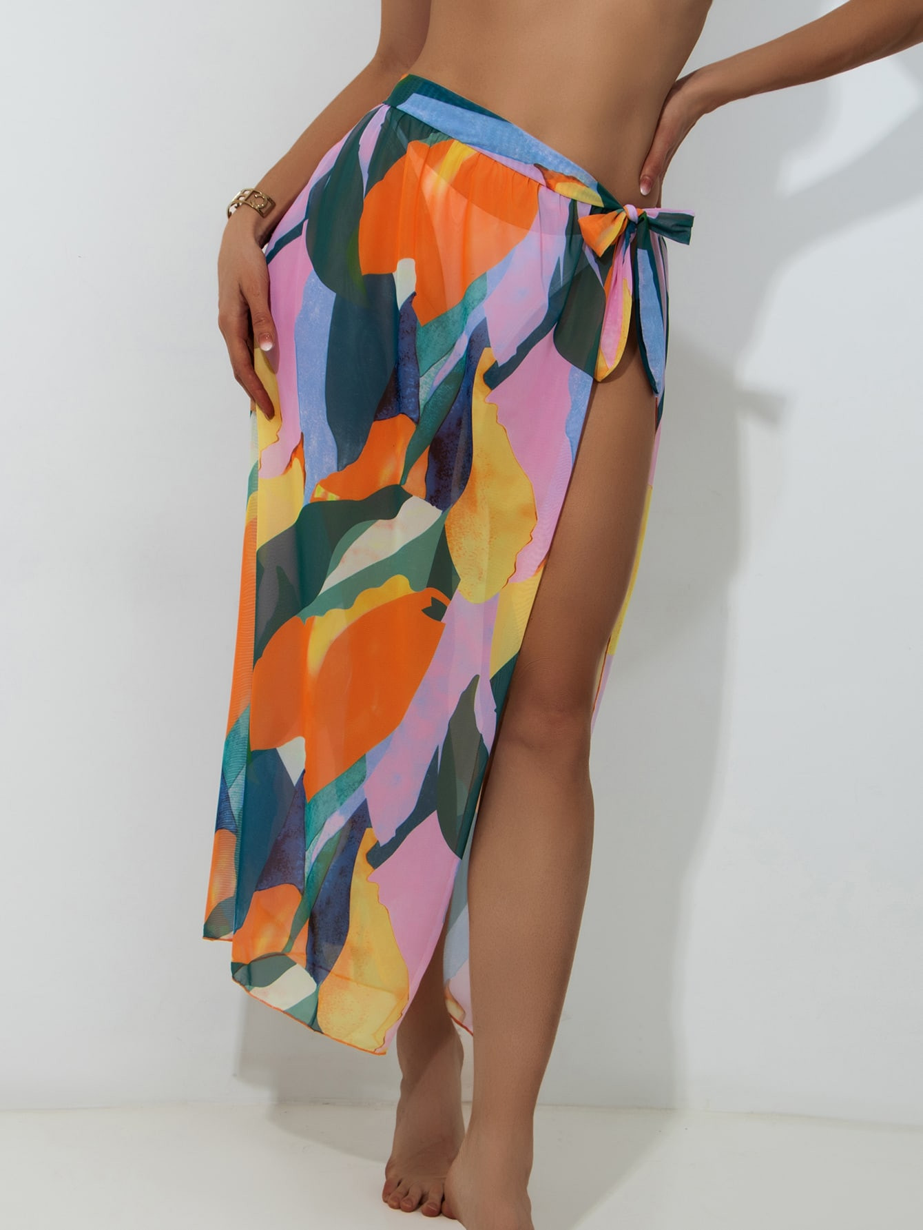 Allover Graphic Mesh Cover Up | SHEIN