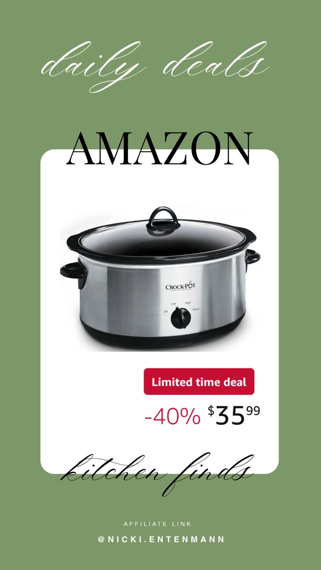 This Crock-Pot 7 quart oval manual slow cooker brings cheerful flavor and effortless comfort to everyday meals with cozy flair. #CrockPot #SlowCooker #KitchenEssentials #HomeCooking #MealPrep #ComfortFood #CookingGear #DailyMeals #LifestyleKitchen #ModernCooking 🍲✨🏡
 

 #LTKdayinmylife #LTKfoodie #LTKHome