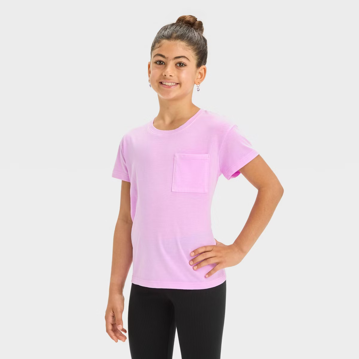 Girls' Short Sleeve Washed Pocket T-Shirt - Cat & Jack™ | Target