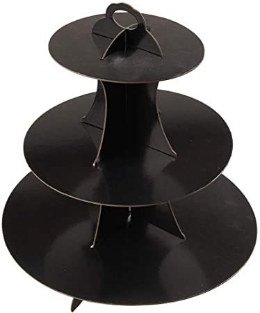 3-Tier black Cardboard Cupcake Stand holder (12"W x 12.8"H) Tower suit for Halloween Birthday par... | Walmart (US)