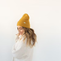 Marsh Waffle Knit Beanie - Mustard | Gigi Pip