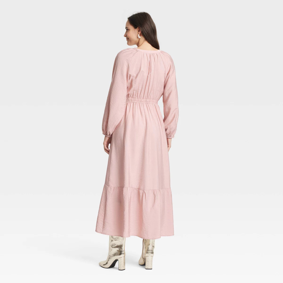 Women's Balloon Long Sleeve Tiered Midi Dress - A New Day™ | Target