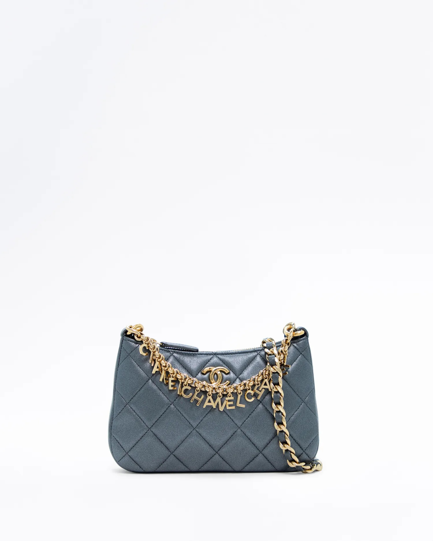 Logo Charm Chain Mini Hobo Bag | Vivrelle