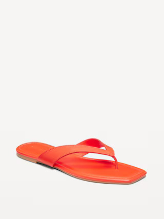 Faux-Leather Flip Flop for Women | Old Navy (US)